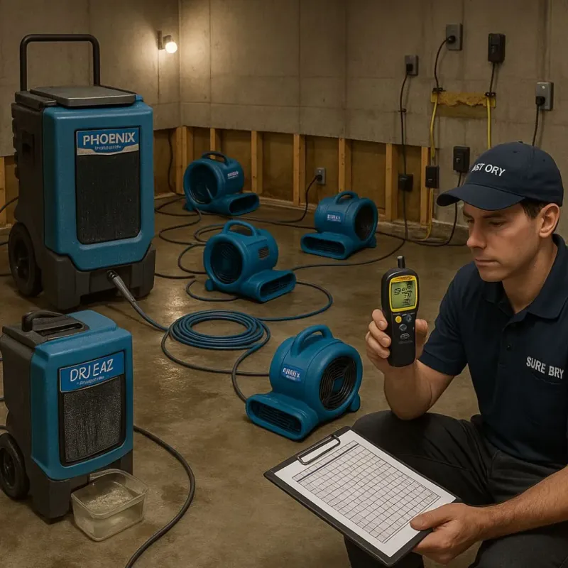 Structural Drying and Dehumidification process in Wappingers Falls, NY